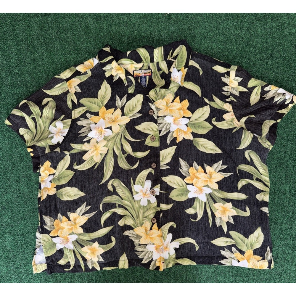 Havana Jack's Cafe‎ Men's Floral Short Sleeve Button Up Size 3XL Z27